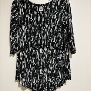 Elegant Black and White Women's Blouse
